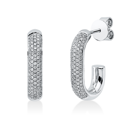 Ohrschmuck 14 kt WG, 188 Brill. 0,37 ct, TW-si