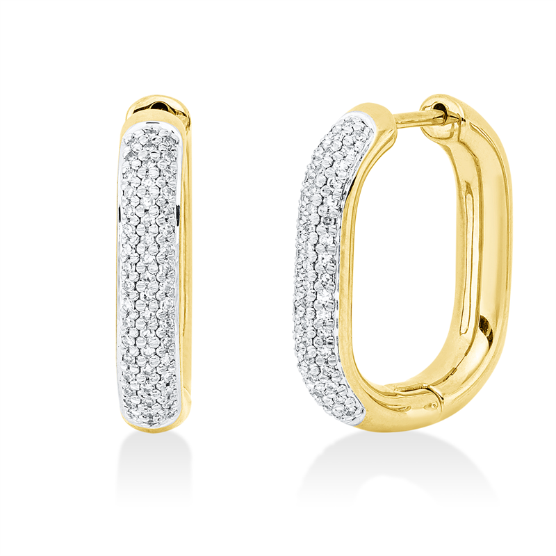 Creolen 14 kt GG+WG, 104 Dia. 0,28 ct, TW-pi