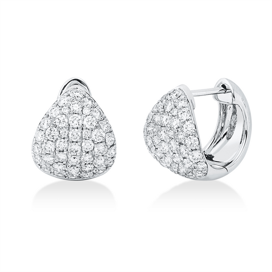 Creolen 14 kt WG, 76 Brill. 1,37 ct, TW-si, 8 Brill. 0,04 ct, TW-si