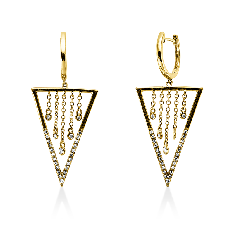 Ohrschmuck 18 kt GG, 46 Dia. 0,13 ct, TW-si, 10 Brill. 0,06 ct, TW-si