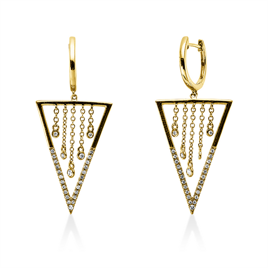 Ohrschmuck 18 kt GG, 46 Dia. 0,13 ct, TW-si, 10 Brill. 0,06 ct, TW-si