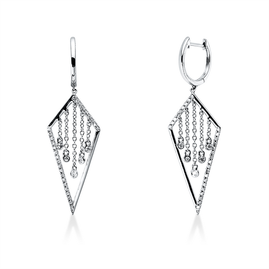 Ohrschmuck 18 kt WG, 54 Dia. 0,15 ct, TW-si, 10 Brill. 0,07 ct, TW-si