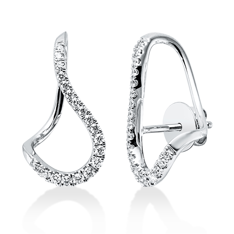 Ohrschmuck 18 kt WG, 38 Brill. 0,30 ct, TW-si