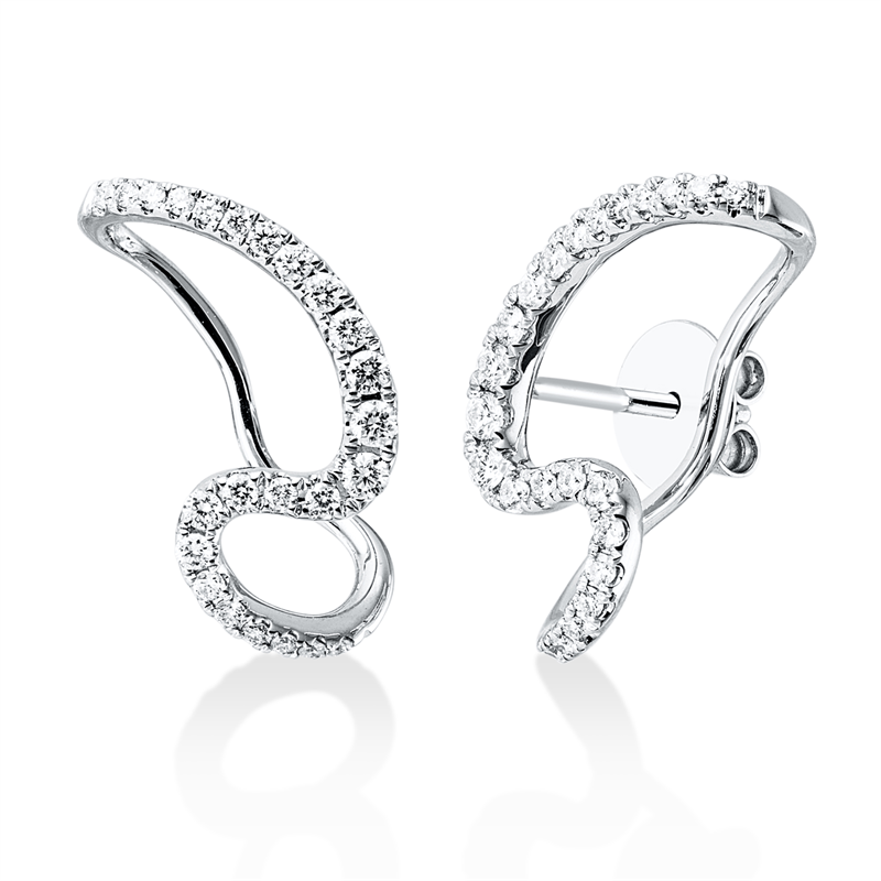 Ohrschmuck 18 kt WG, 48 Brill. 0,34 ct, TW-si