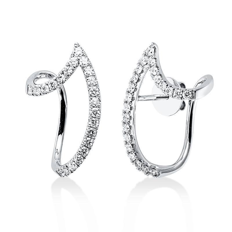 Ohrschmuck 18 kt WG, 44 Brill. 0,50 ct, TW-si