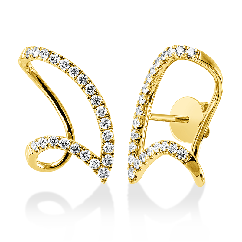Ohrschmuck 18 kt GG, 44 Brill. 0,50 ct, W-si