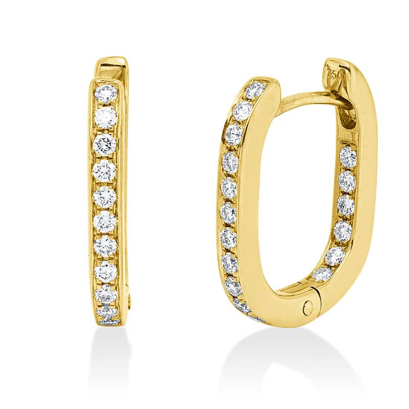 Creolen 18 kt GG, 34 Brill. 0,31 ct, TW-si