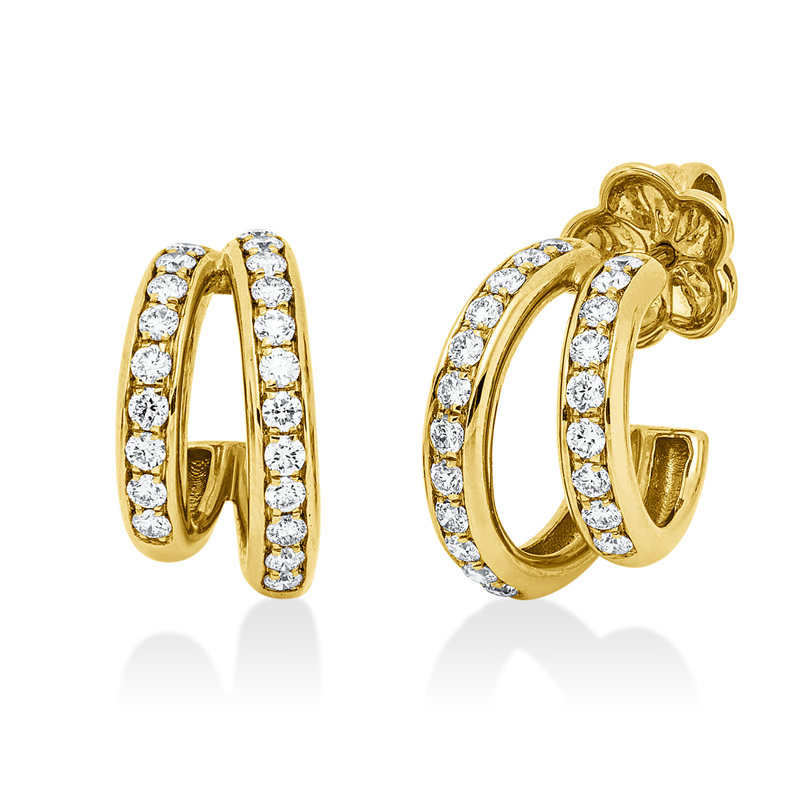 Ohrstecker 18 kt GG, 42 Brill. 0,63 ct, TW-si