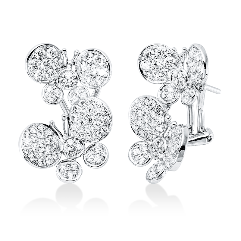 Ohrschmuck 18 kt WG, 140 Brill. 1,77 ct, TW-vsi