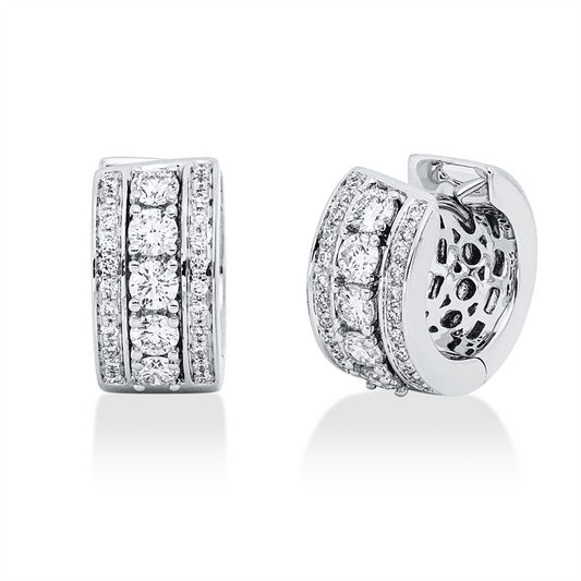 Creolen 18 kt WG, 56 Brill. 1,05 ct, TW-vsi