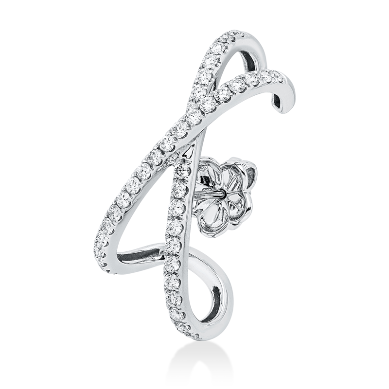 Ohrstecker 18 kt WG, Einzelstück, 38 Brill. 0,57 ct, TW-si