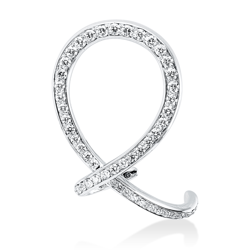 Ohrschmuck 18 kt WG, Einzelstück, 54 Brill. 0,98 ct, TW-vsi