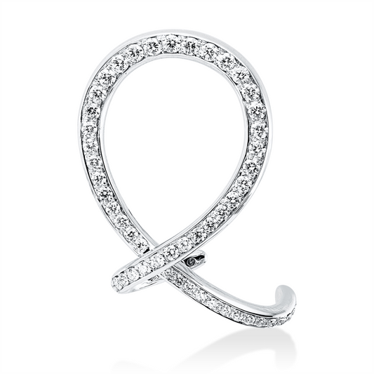 Ohrschmuck 18 kt WG, Einzelstück, 54 Brill. 0,98 ct, TW-vsi