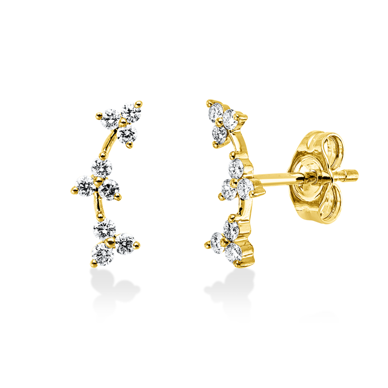 Ohrstecker 14 kt GG, 18 Brill. 0,24 ct, W-si