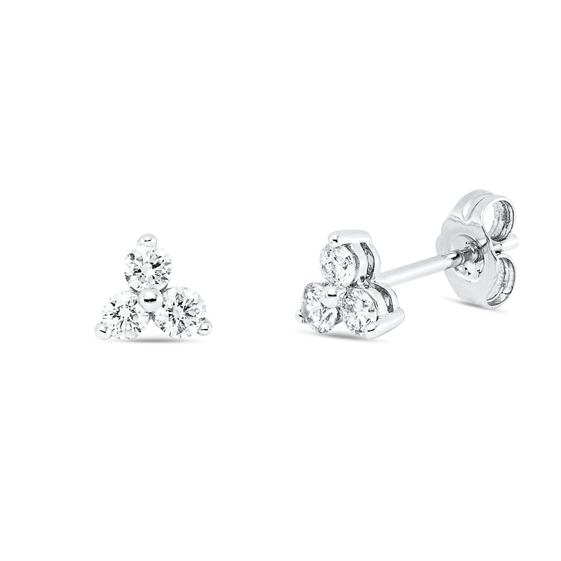 Ohrstecker 14 kt WG, 4 Brill. 0,28 ct, W-si/pi, 2 Brill. 0,11 ct, W-si/pi
