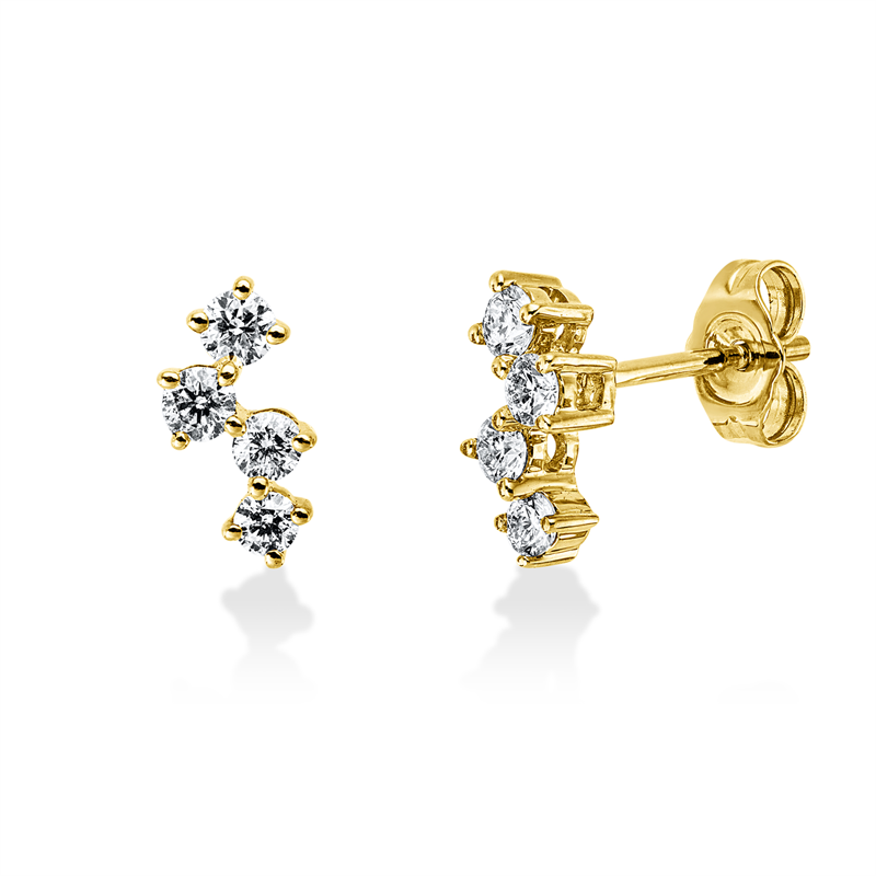 Ohrstecker 14 kt GG, 8 Brill. 0,43 ct, W-pi