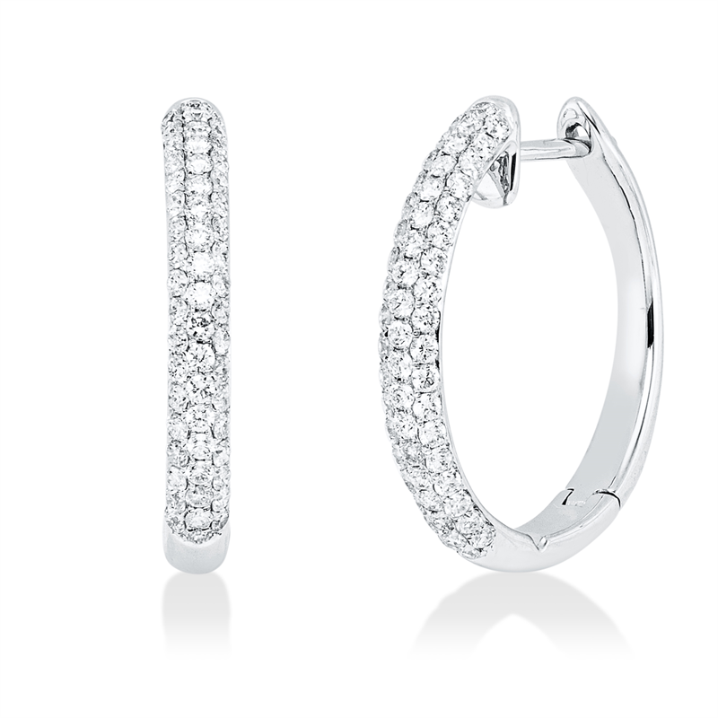 Creolen 18 kt WG, 110 Brill. 0,55 ct, TW-vsi