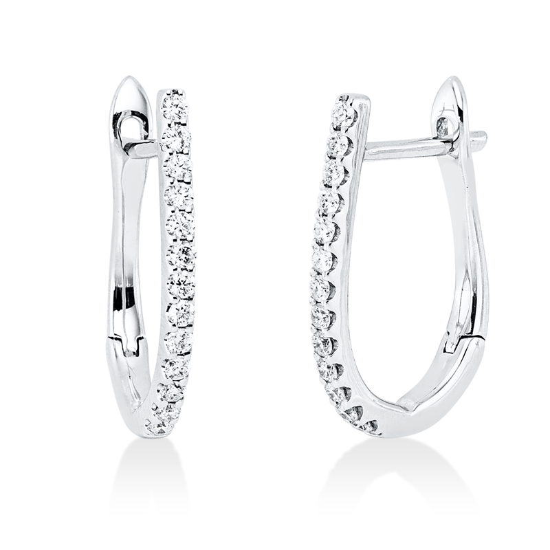 Creolen 18 kt WG, 26 Brill. 0,19 ct, TW-vsi