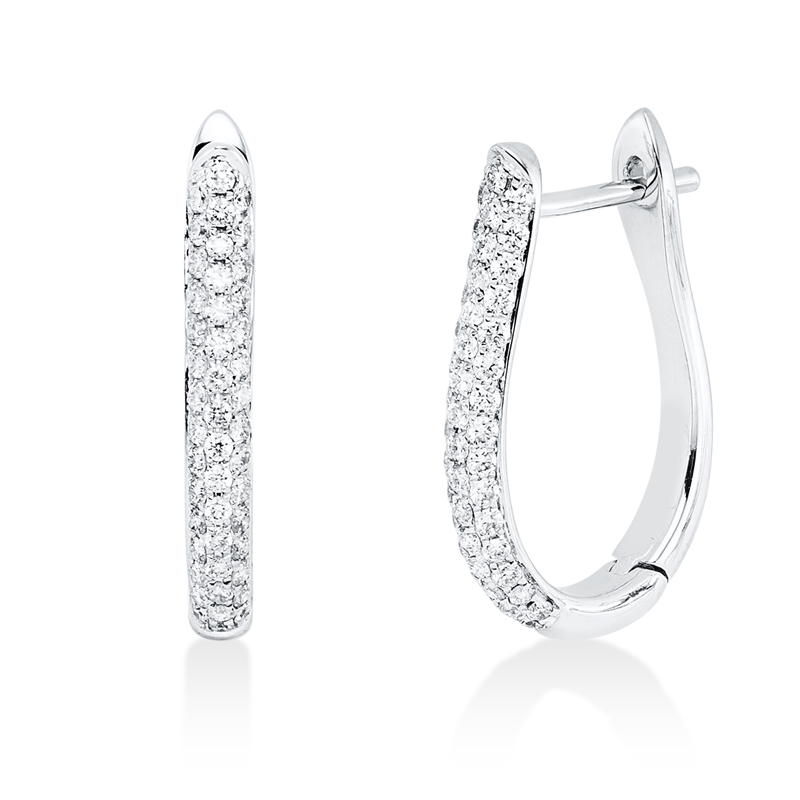 Creolen 18 kt WG, 92 Brill. 0,40 ct, TW-vsi