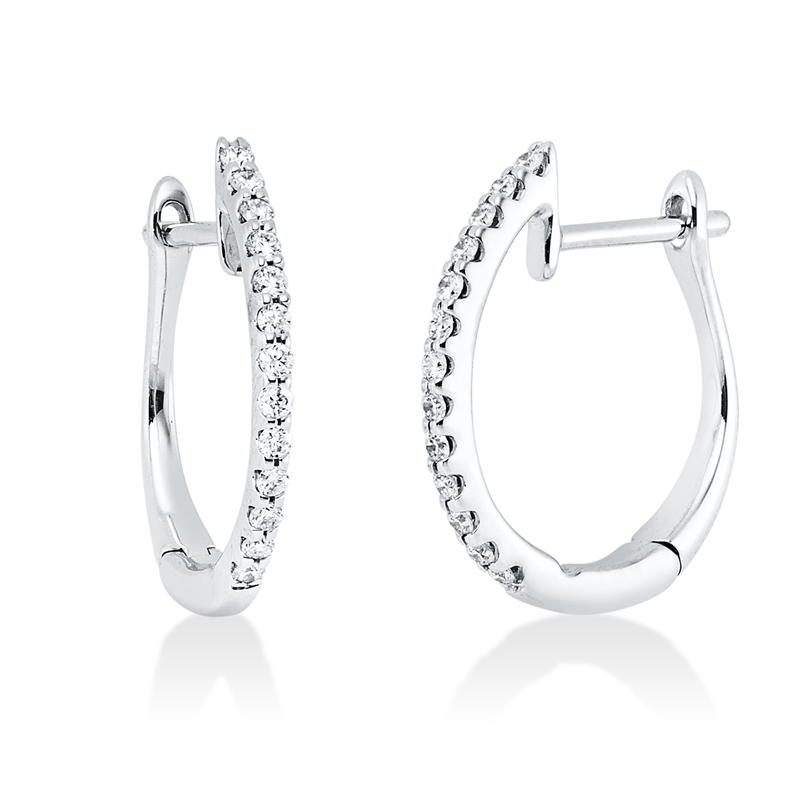 Creolen 18 kt WG, 26 Brill. 0,13 ct, TW-vsi