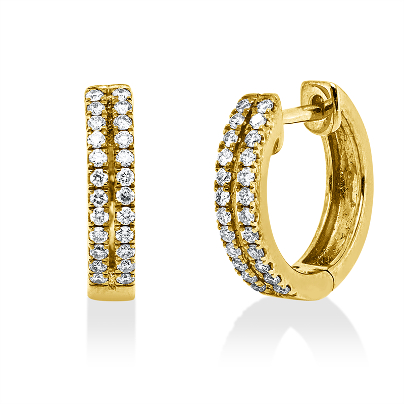 Creolen 18 kt GG, 48 Brill. 0,29 ct, W-si