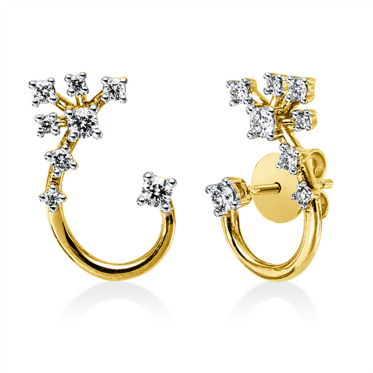 Ohrstecker 18 kt GG+WG, 16 Brill. 0,33 ct, I-si