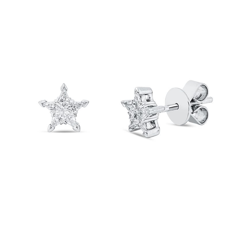 Ohrstecker 18 kt WG, 10 Fant-Schl. 0,33 ct, TW-vsi