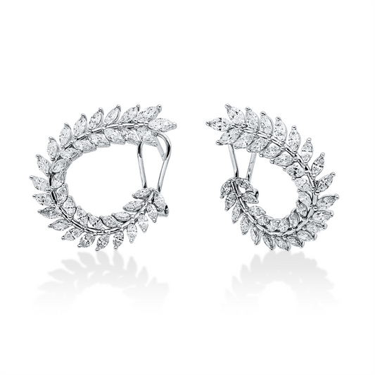 Ohrschmuck 18 kt WG, 74 Nav. 2,70 ct, F-vsi