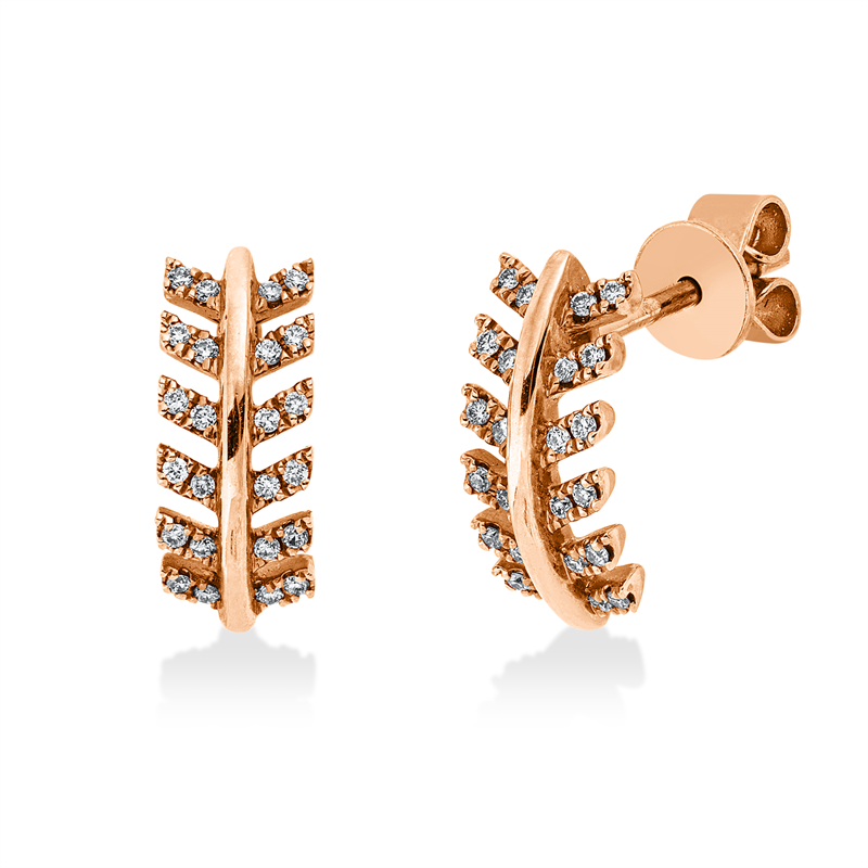 Ohrschmuck 18 kt RG, 48 Brill. 0,12 ct, I-si