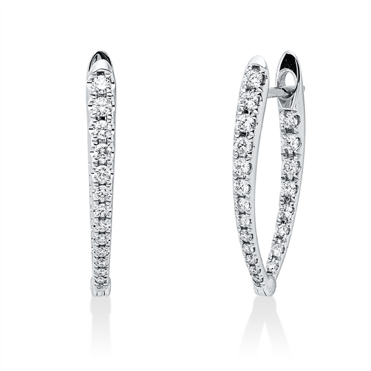 Creolen 18 kt WG, 42 Brill. 0,56 ct, TW-vsi