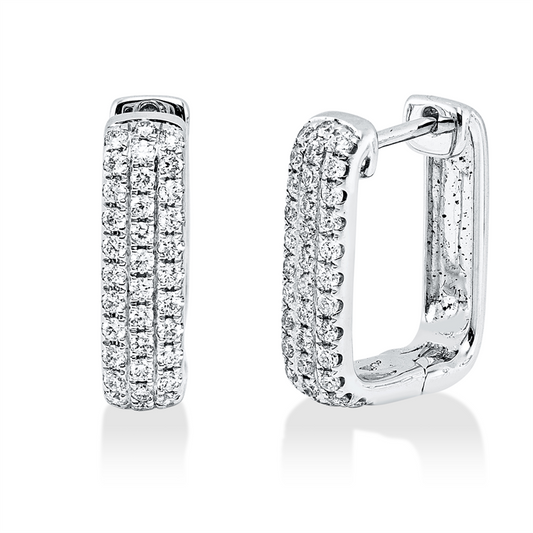 Ohrstecker 18 kt WG, 2 Brill. 0,15 ct, TW-vsi, 70 Brill. 0,28 ct, TW-vsi, 2 Aquamarin 2,20 ct blau