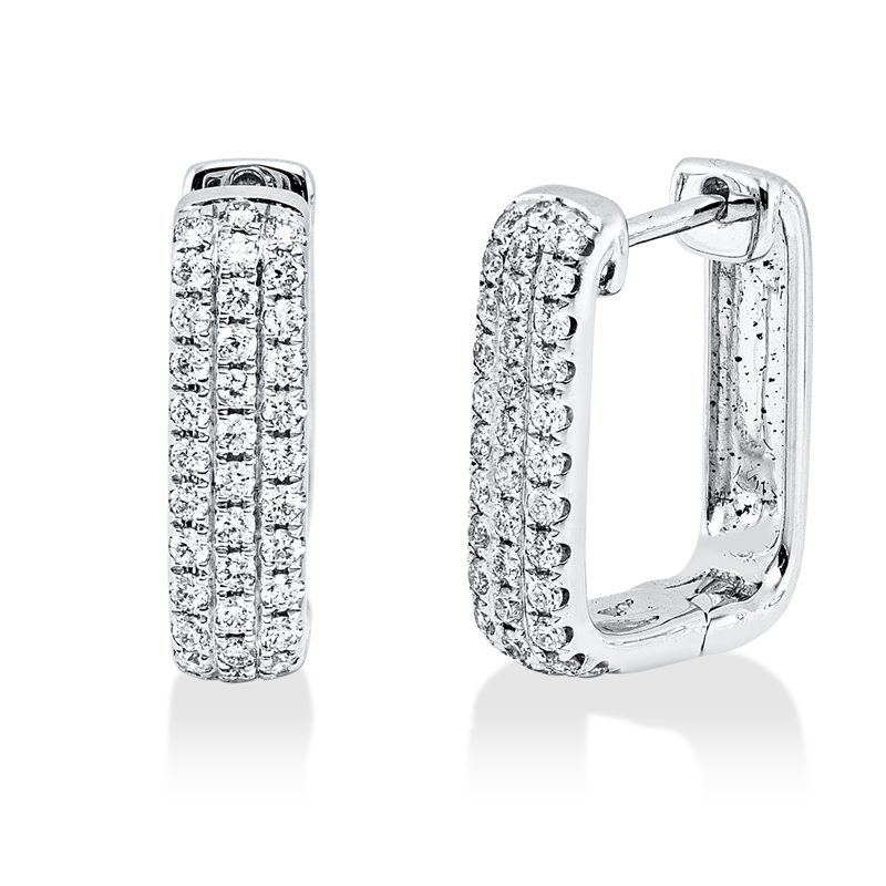 Creolen 18 kt WG, 74 Brill. 0,46 ct, W-si