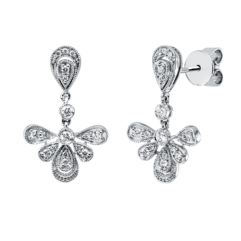 Ohrschmuck 18 kt WG, 34 Brill. 0,19 ct, TW-si
