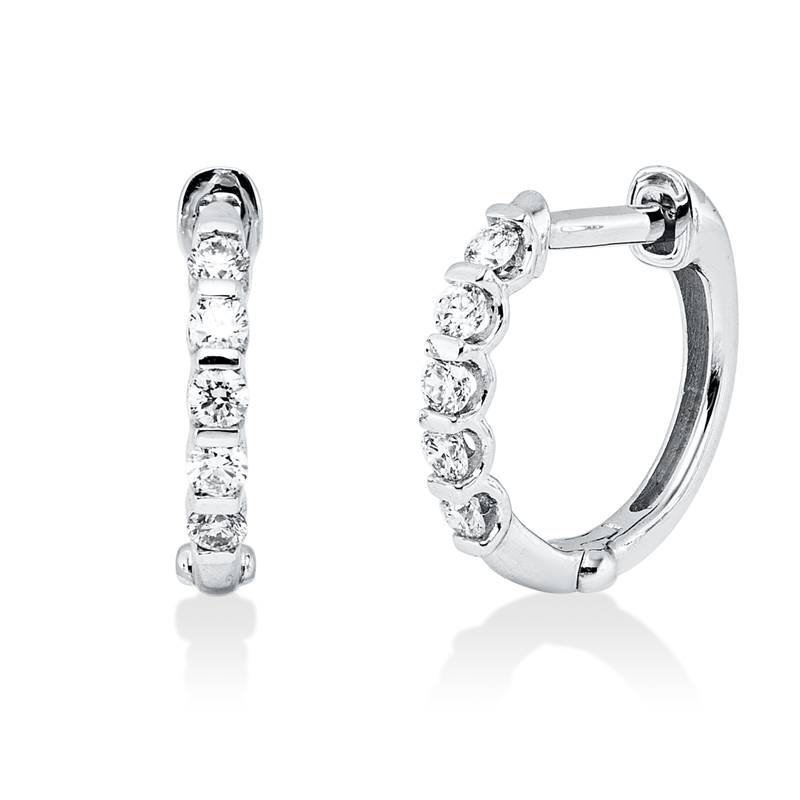 Creolen 18 kt WG, 10 Brill. 0,18 ct, W-si