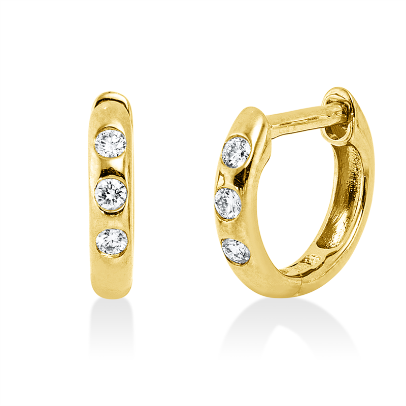 Creolen 18 kt GG, 6 Brill. 0,07 ct, W-si