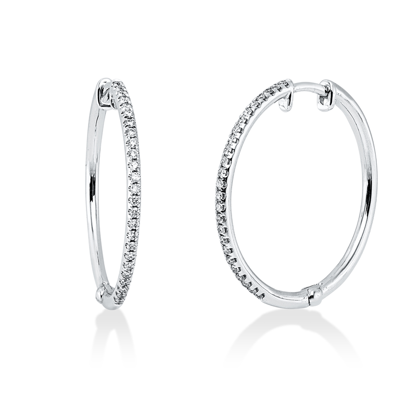 Creolen 18 kt WG, 50 Brill. 0,24 ct, W-pi