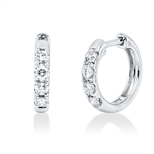 Creolen 18 kt WG, 8 Brill. 0,42 ct, W-si