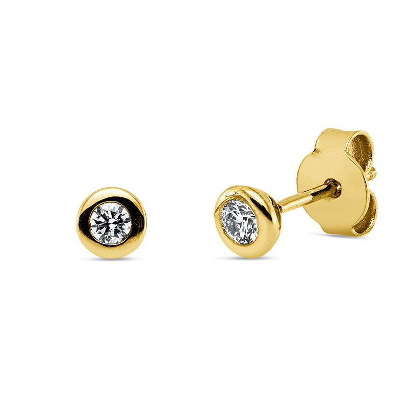 Ohrstecker 18 kt GG, 2 Brill. 0,20 ct, TW-si