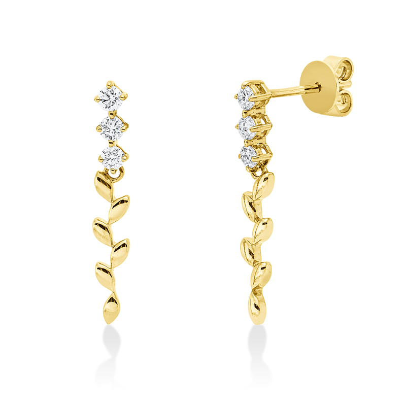 Ohrschmuck 14 kt GG, 6 Brill. 0,26 ct, W-si/pi