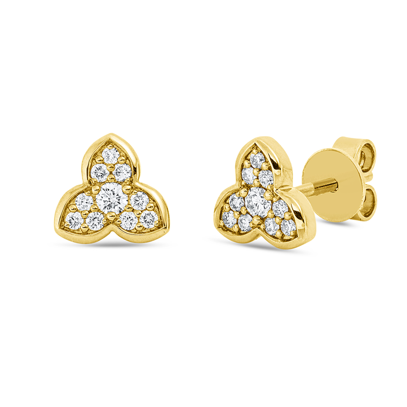 Ohrstecker 14 kt GG, 20 Brill. 0,21 ct, W-si/pi