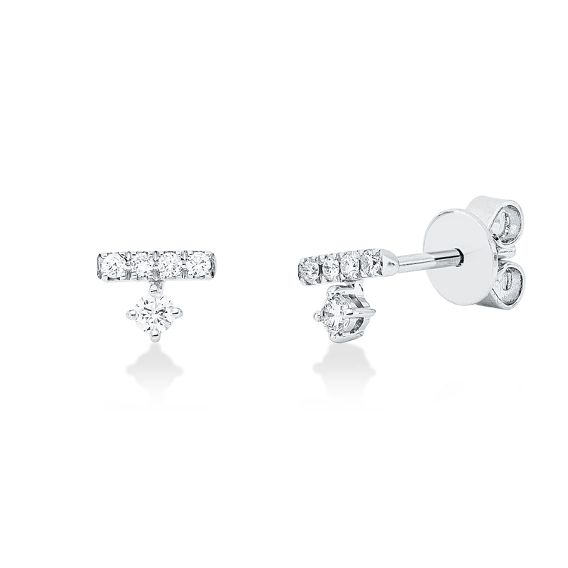 Ohrstecker 14 kt WG, 10 Brill. 0,13 ct, W-si/pi