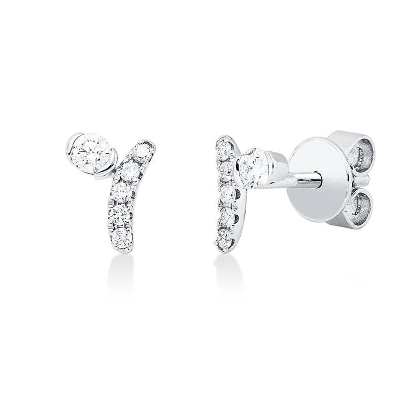 Ohrstecker 14 kt WG, 12 Brill. 0,16 ct, W-si/pi