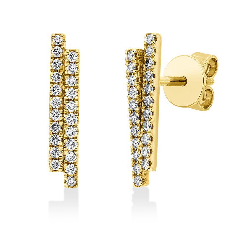 Ohrschmuck 14 kt GG, 44 Brill. 0,21 ct, W-si