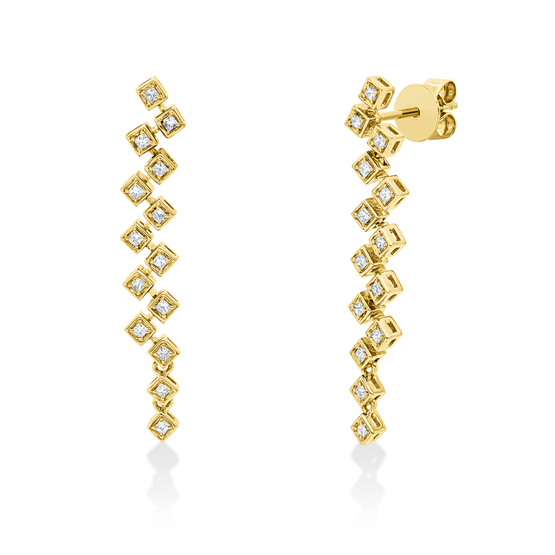 Ohrschmuck 18 kt GG, 28 Princ. 0,32 ct, TW-vsi