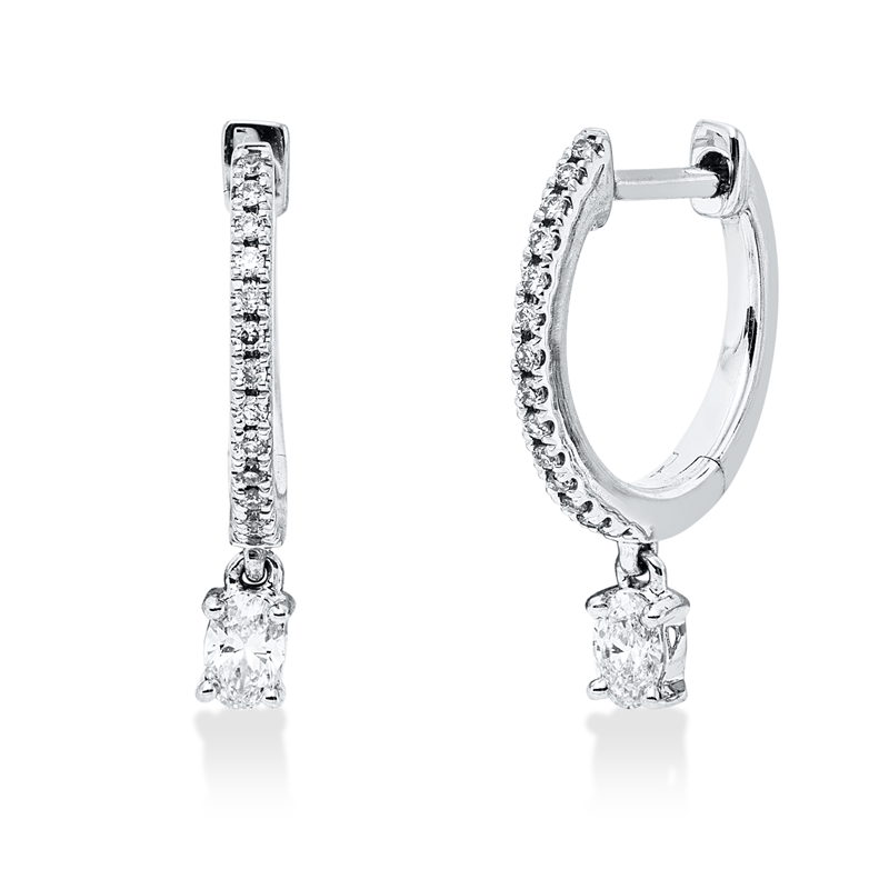Ohrschmuck 18 kt WG, 30 Fant-Schl. 0,15 ct, TW-vsi/si