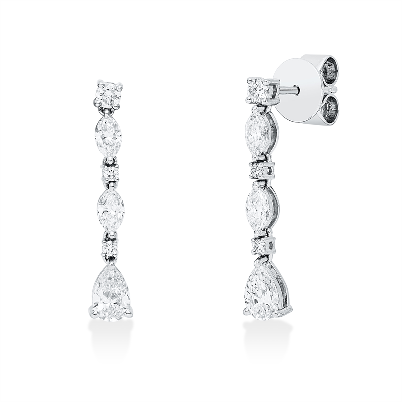 Ohrschmuck 18 kt WG, 12 Fant-Schl. 1,04 ct, TW-si