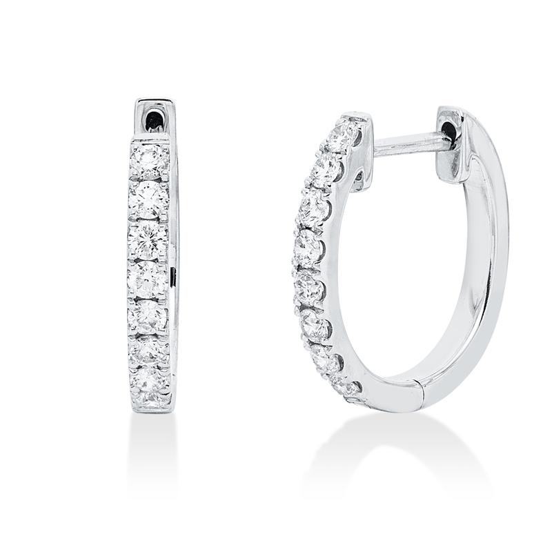 Creolen 18 kt WG, 16 Brill. 0,34 ct, TW-si