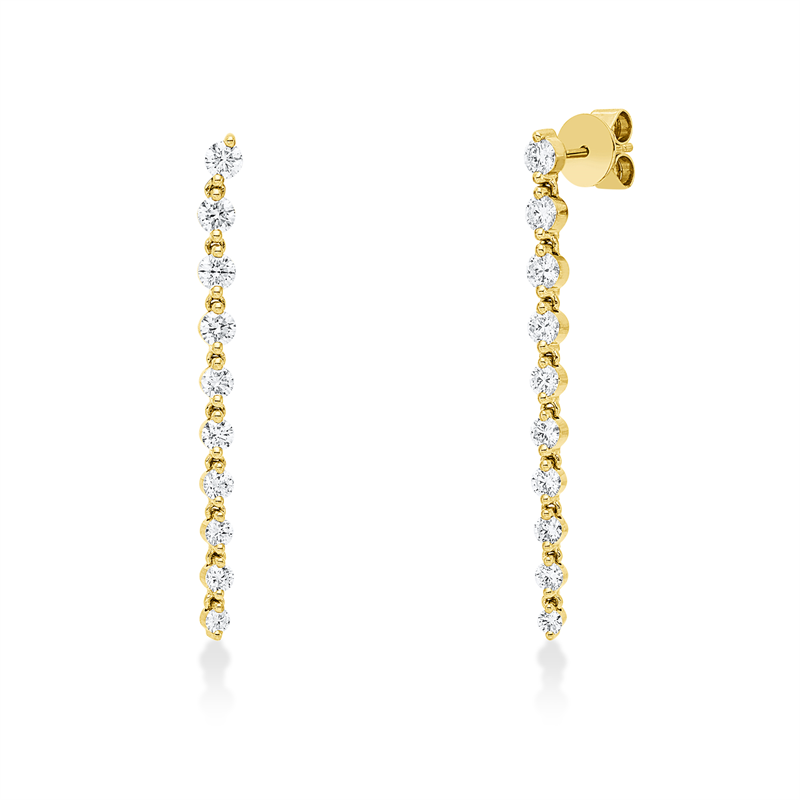 Ohrschmuck 18 kt GG, 20 Brill. 1,55 ct, TW-si