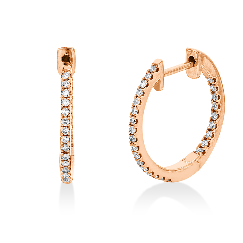 Creolen 18 kt RG, 52 Dia. 0,19 ct, TW-si