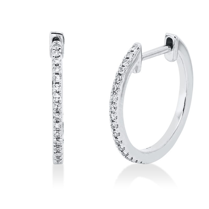 Creolen 14 kt WG, 34 Dia. 0,07 ct, TW-si
